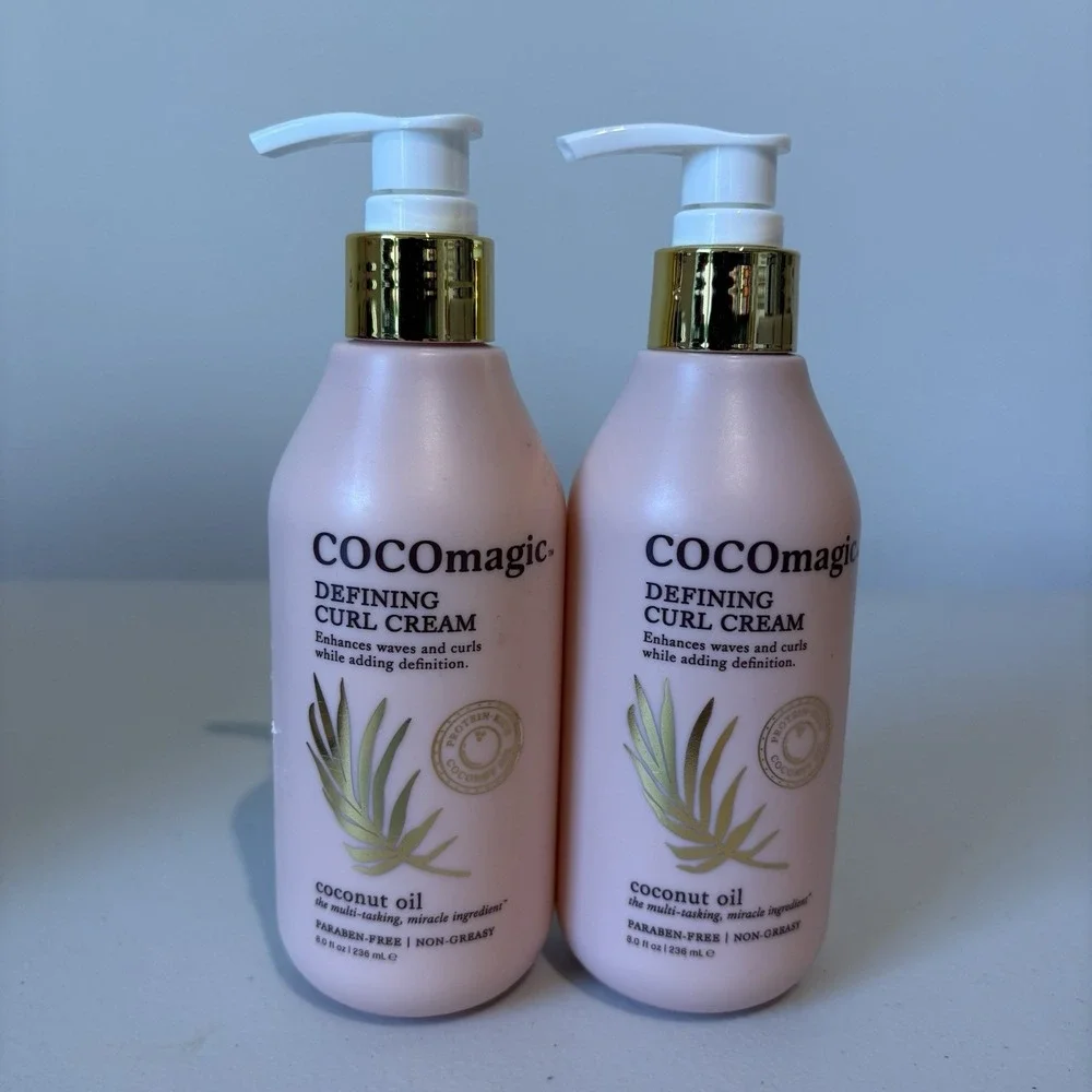 COCOMAGIC DEFINING CURL CREAM 8 OZ COCONUT OIL LOT Of 2